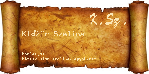 Klár Szelina névjegykártya